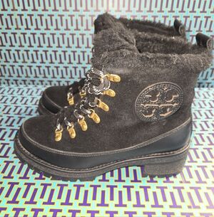 Tory Burch Black Thea Shearling Boot
